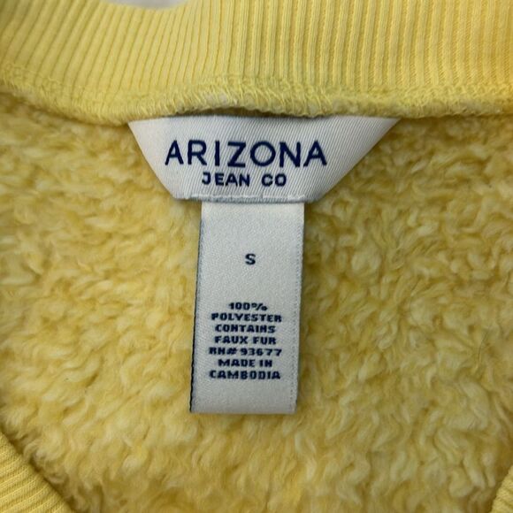 NWT Arizona Jean Co Women's Yellow Fleece Cropped Pullover Jacket Size Small - Picture 6 of 9